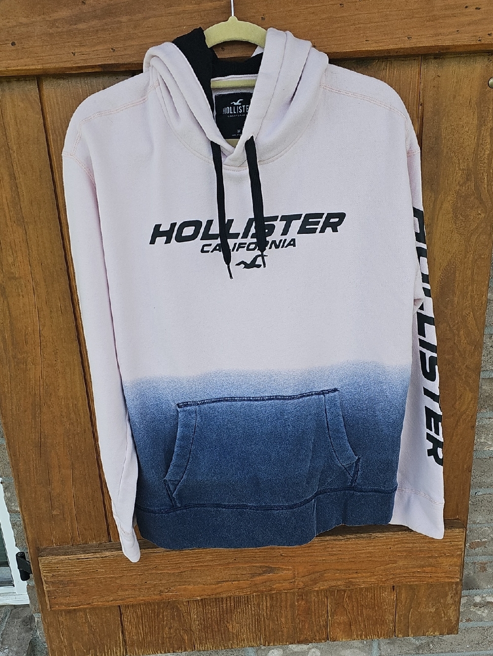 Hollister Pink to Blue Ombre Hoodie with Logo